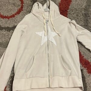 Cream White star hoodie